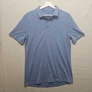 Lululemon Polo Shirt Mens Blue Short Sleeve Golf Evolution Polo Medium